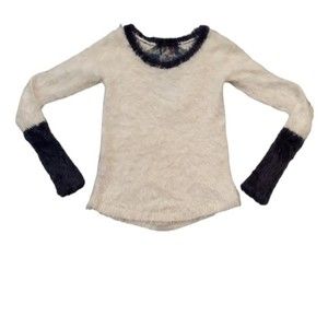 Chaser Fuzzy Eyelash Open Back Sweater - XS